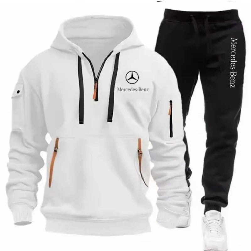 Mercedes Benz Men's Zip-Up Hoodie - Autumn/Winter Tracksuit