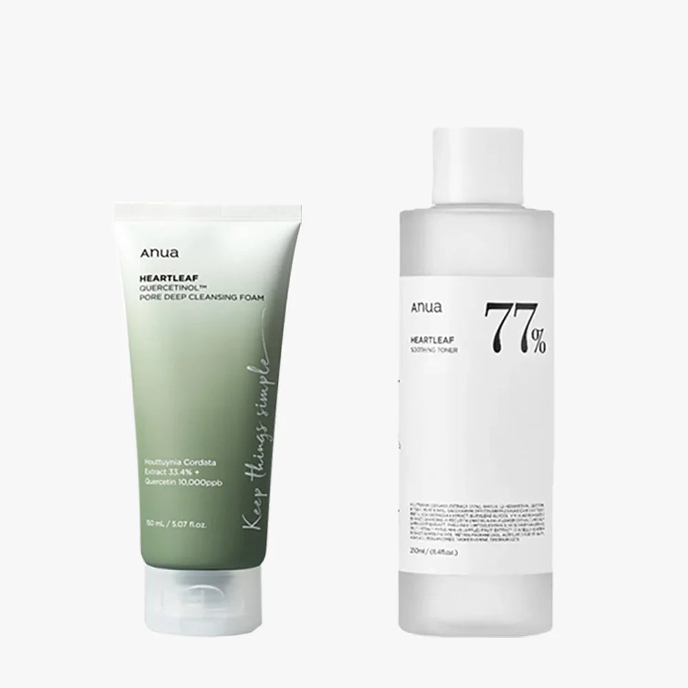 Anua Heartleaf 77% Skincare Set - Toner, Cleanser & Oil Control