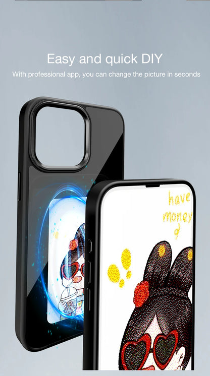 NFC E-Ink Display Phone Case - Custom Photo & Anime (iPhone 11-16)