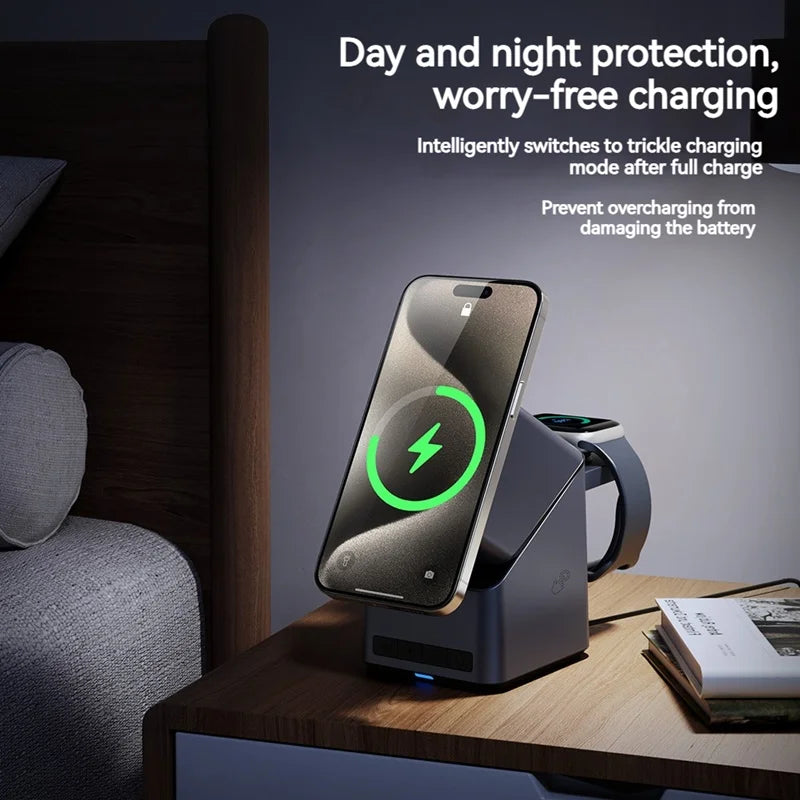 4in1 Electric Rotating Magnetic 15W Wireless Charger