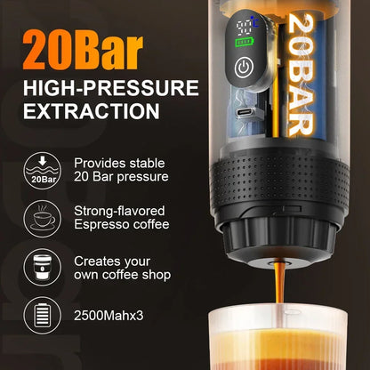 3-in-1 Portable Espresso Maker with Digital Display