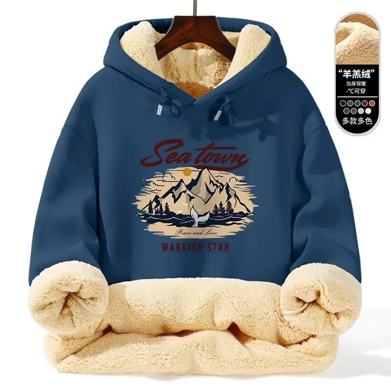 Thickened Lamb Fur Hooded Sweatshirt - Winter Warm Hoodie