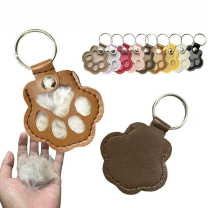 5pcs Cute Leather Portable Pendant Keyrings Cat Paw Pet Hair Holder Keychains for animal Lovers Accessories Wholesale Key chains
