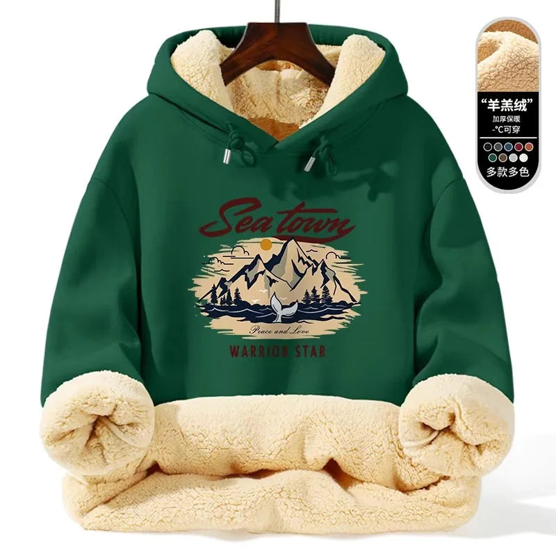 Thickened Lamb Fur Hooded Sweatshirt - Winter Warm Hoodie