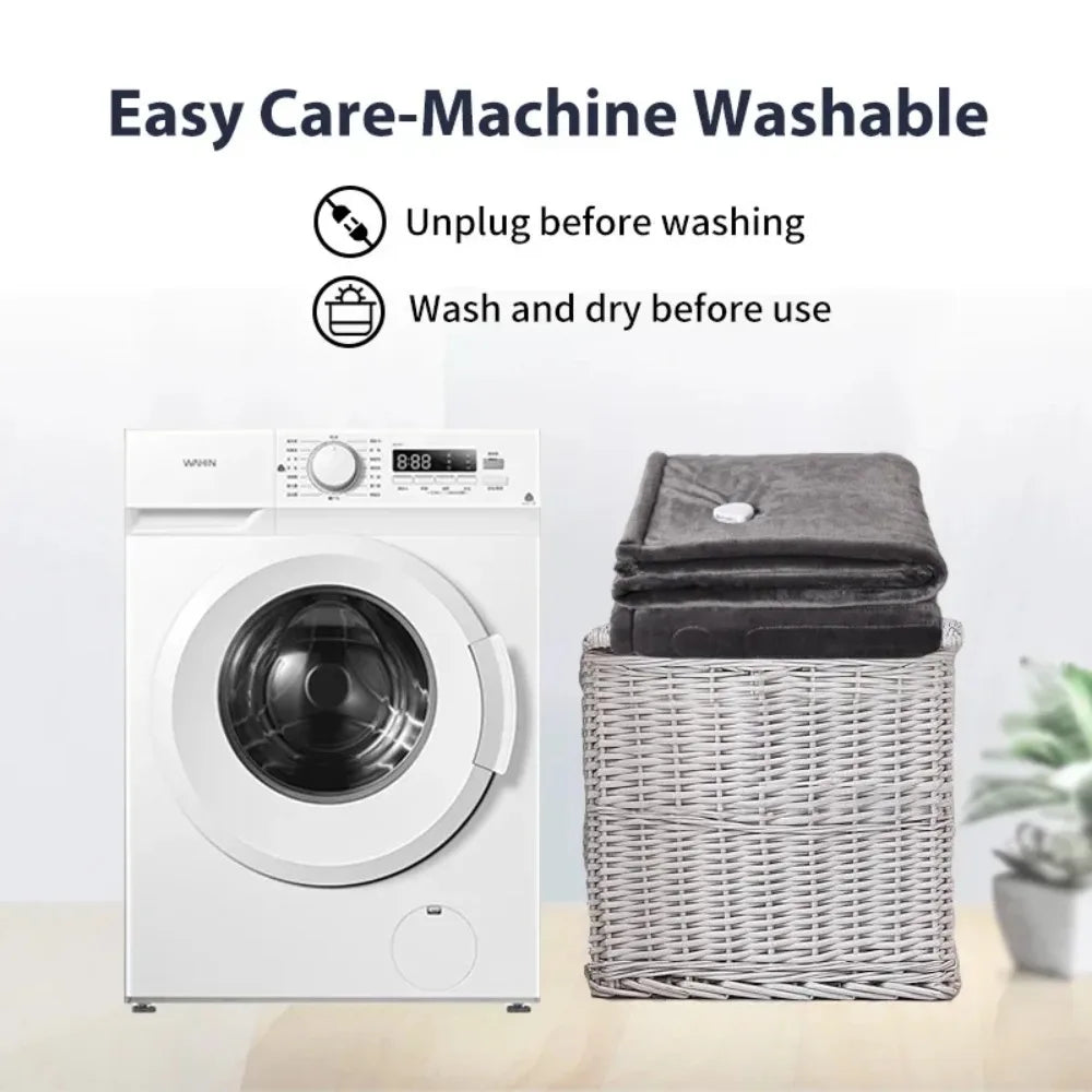 Electric Blanket - Heated Throw with Auto Shut-Off & Washable