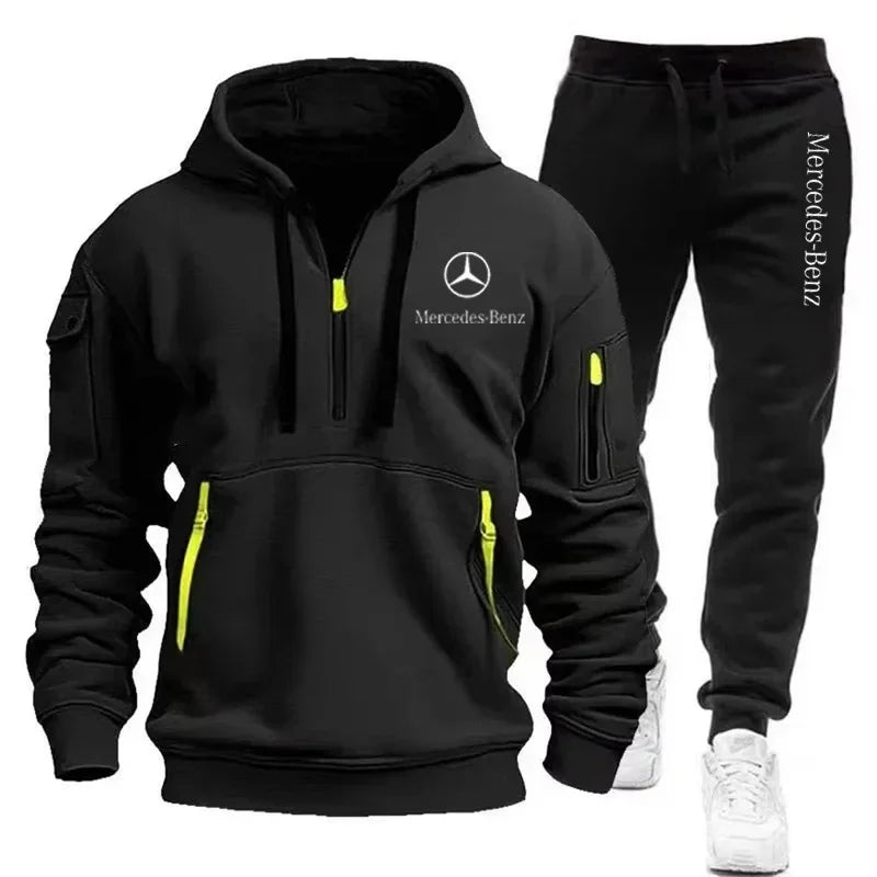 Mercedes Benz Men's Zip-Up Hoodie - Autumn/Winter Tracksuit