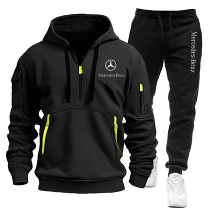 Mercedes Benz Men's Zip-Up Hoodie - Autumn/Winter Tracksuit