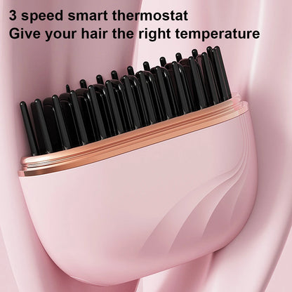 Mini Wireless Hair Straightener Comb