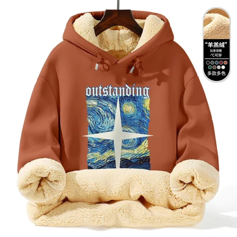 Thickened Lamb Fur Hooded Sweatshirt - Winter Warm Hoodie