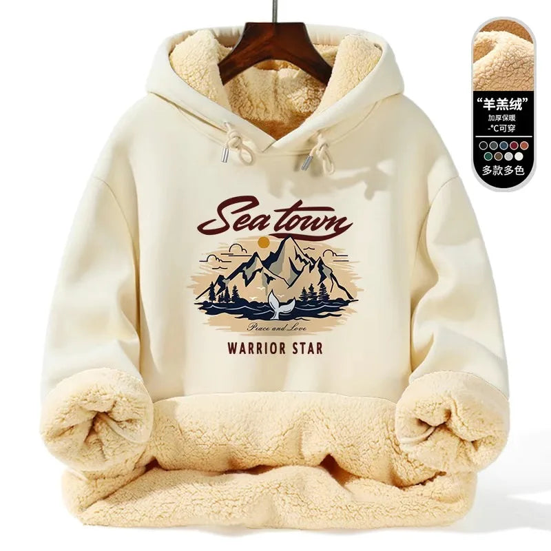 Thickened Lamb Fur Hooded Sweatshirt - Winter Warm Hoodie
