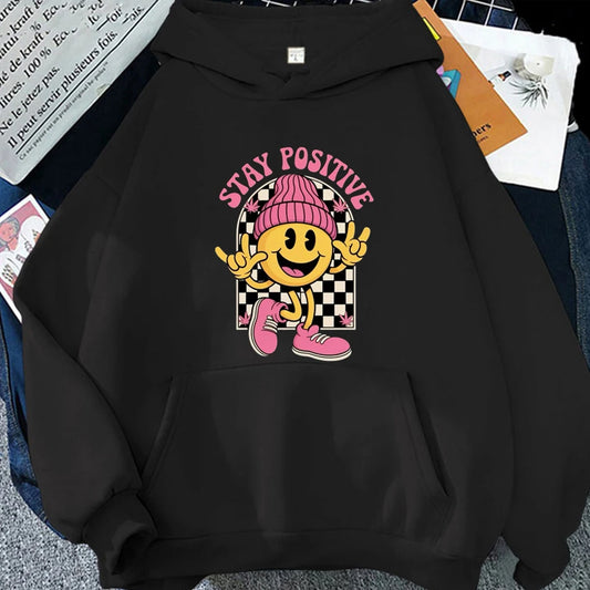 Smiling Face in Pink Hat Designed Pattern Men Women Hoodie