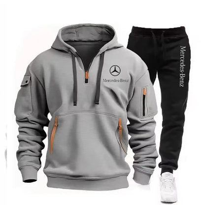 Mercedes Benz Men's Zip-Up Hoodie - Autumn/Winter Tracksuit
