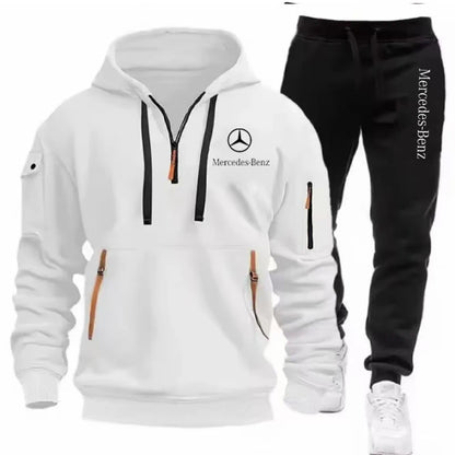Mercedes Benz Men's Zip-Up Hoodie - Autumn/Winter Tracksuit