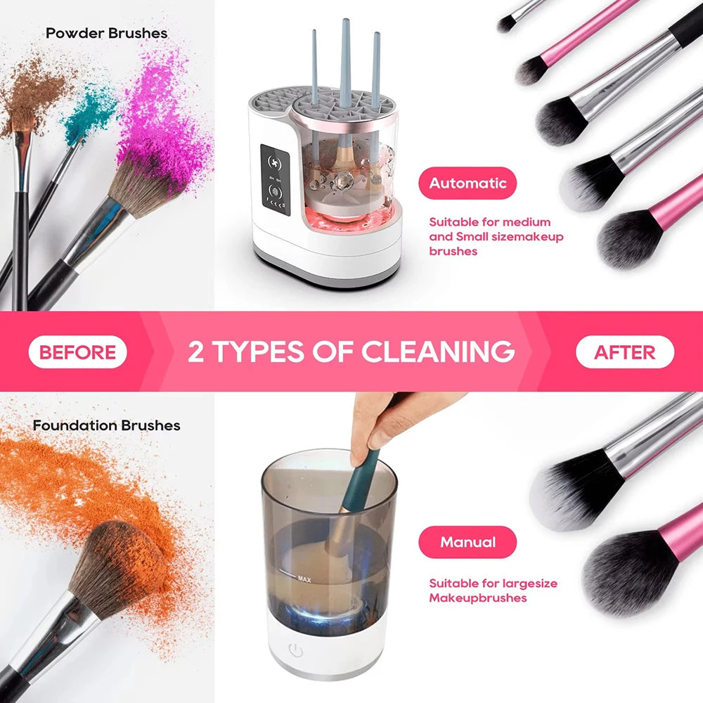 Electric Makeup Brush Cleaner & Dryer - USB Rechargeable Organizer