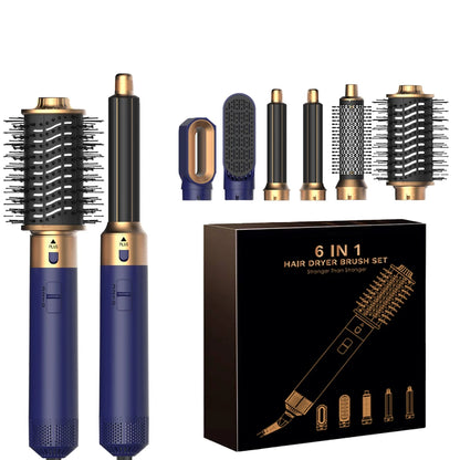 6-in-1 Hair Dryer Brush - Detachable Styling Tool