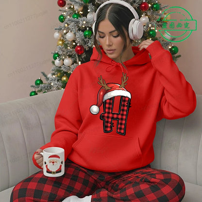 Christmas Hoodies - Festive Santa Print Sweatshirt