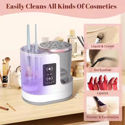 Electric Makeup Brush Cleaner & Dryer - USB Rechargeable Organizer