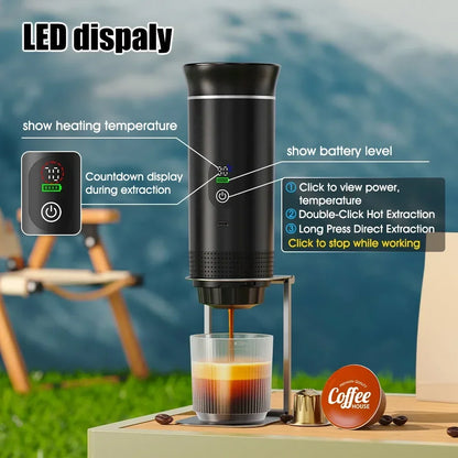 3-in-1 Portable Espresso Maker with Digital Display