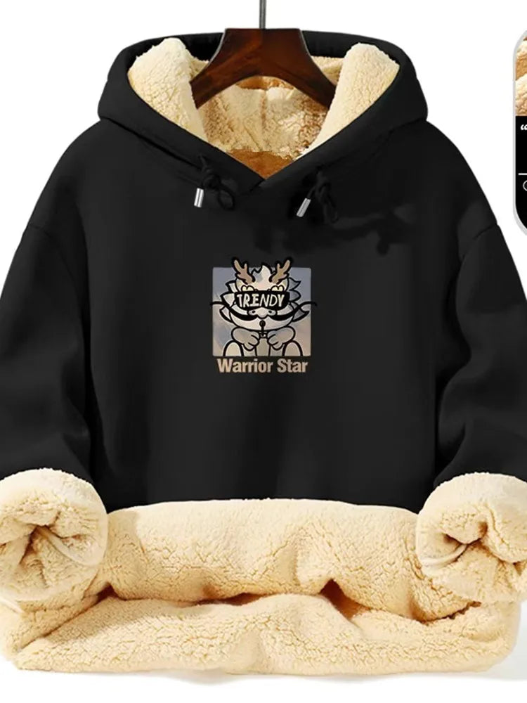 Thickened Lamb Fur Hooded Sweatshirt - Winter Warm Hoodie