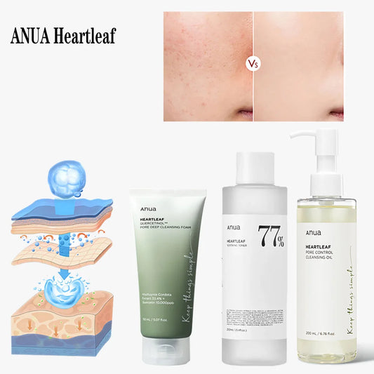Anua Heartleaf 77% Skincare Set - Toner, Cleanser & Oil Control