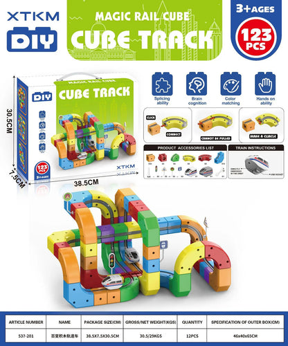 Electric Magnetic Track Set with Anti-Gravity Vehicles 100+ Piece STEM Building Toy Creative DIY Railway Model Gift