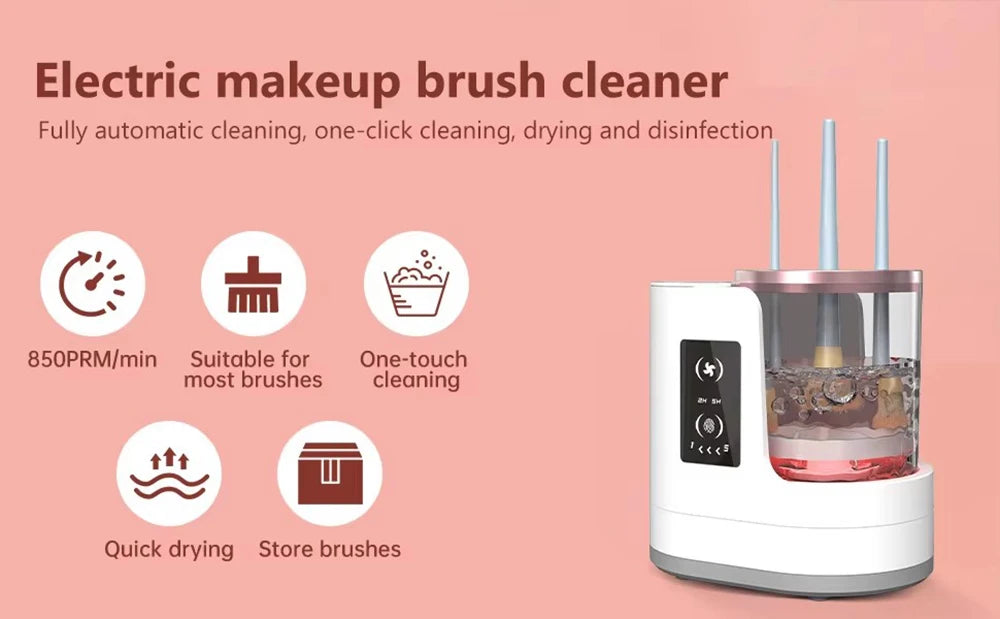 Electric Makeup Brush Cleaner & Dryer - USB Rechargeable Organizer