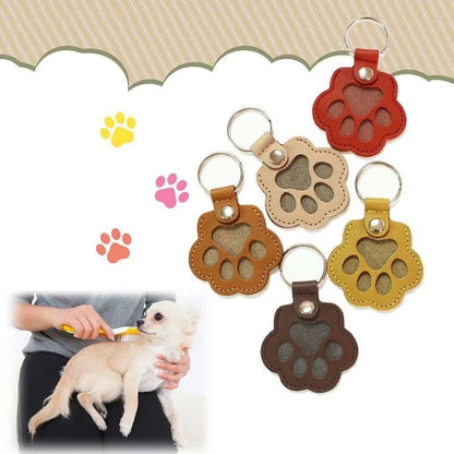 5pcs Cute Leather Portable Pendant Keyrings Cat Paw Pet Hair Holder Keychains for animal Lovers Accessories Wholesale Key chains