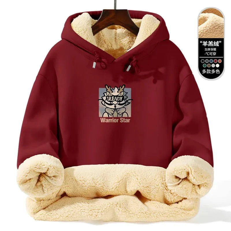 Thickened Lamb Fur Hooded Sweatshirt - Winter Warm Hoodie