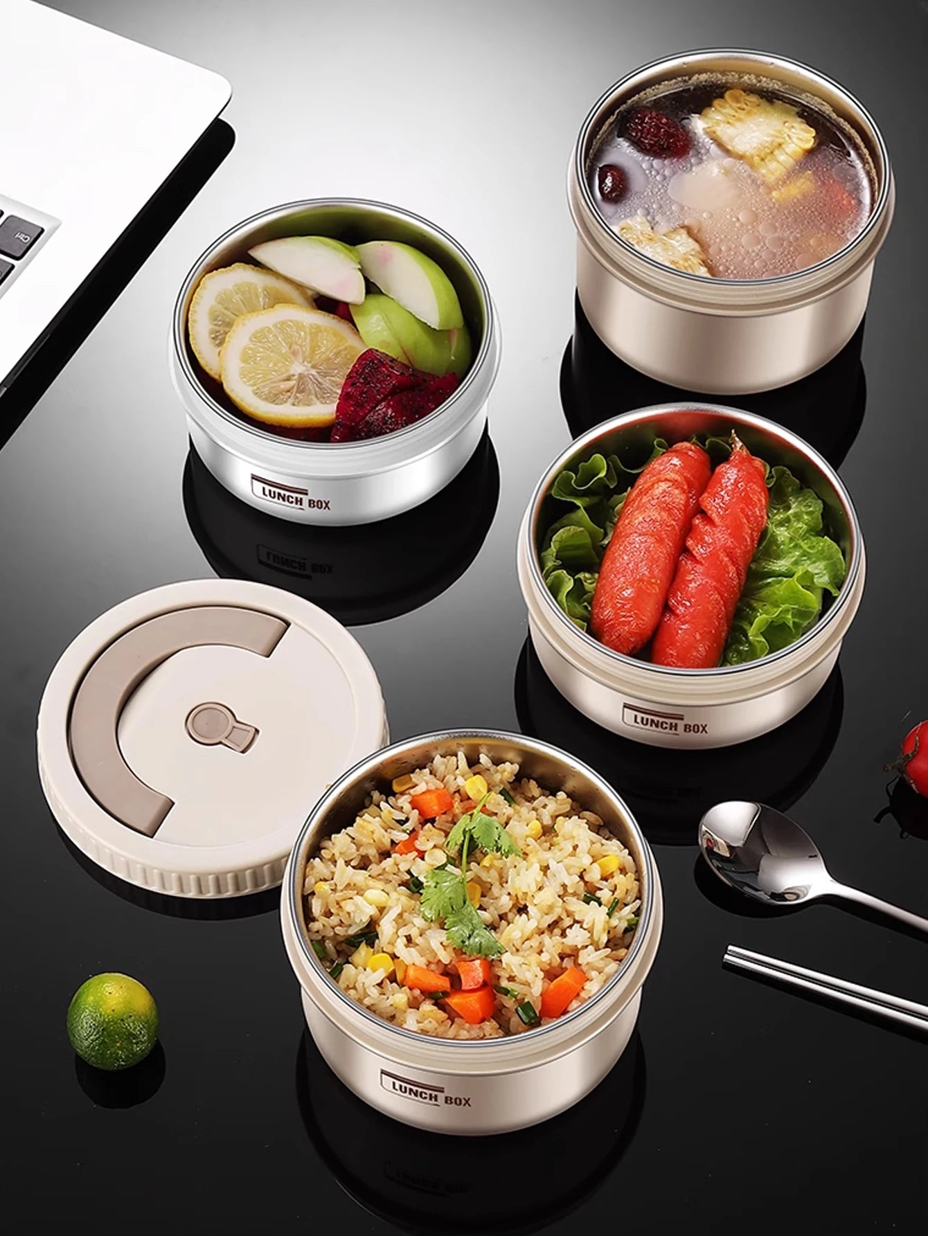 304 Stainless Steel Insulated with cover Thermal Lunch Box