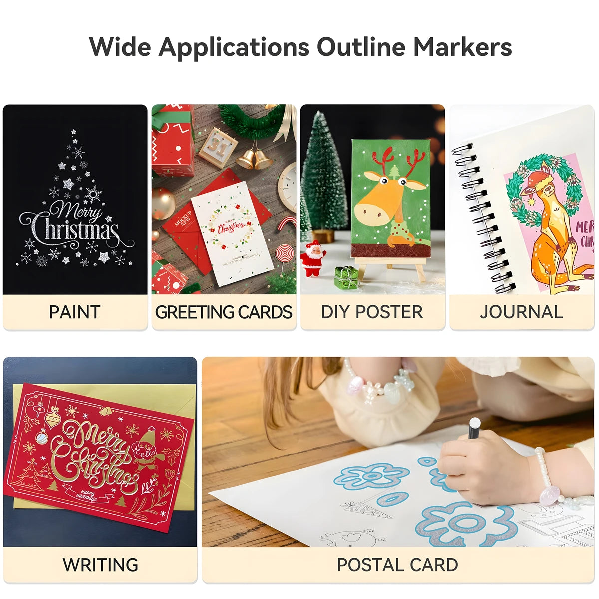 Double Line Outline Markers Set