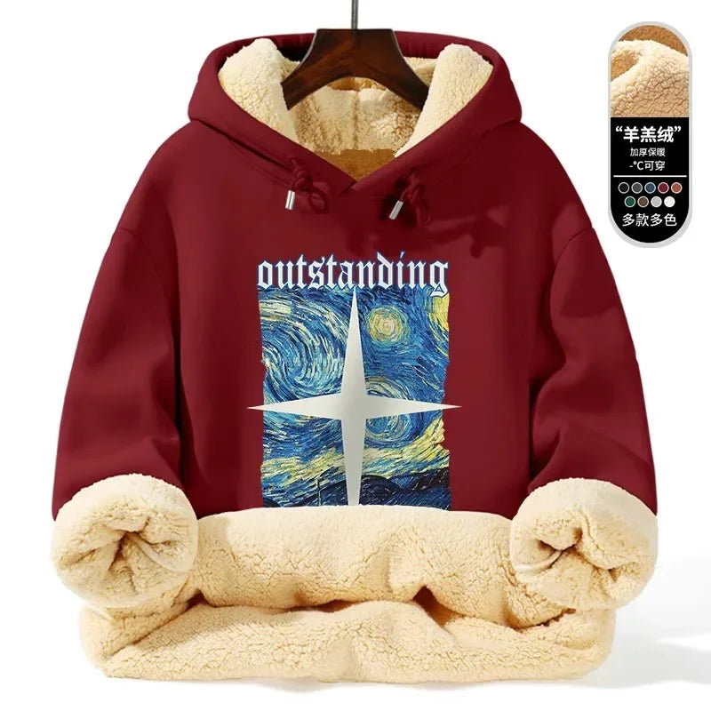 Thickened Lamb Fur Hooded Sweatshirt - Winter Warm Hoodie