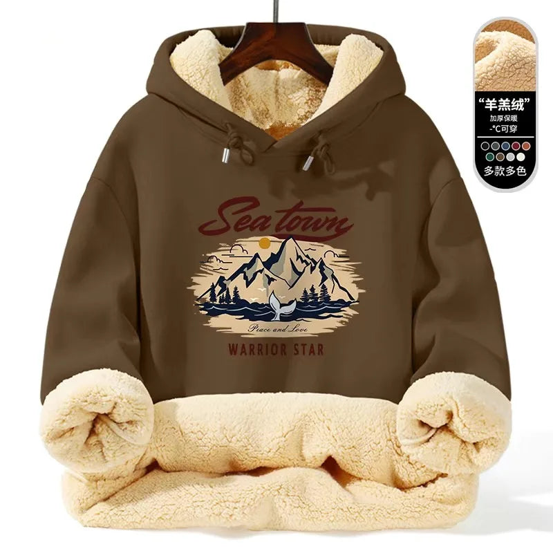Thickened Lamb Fur Hooded Sweatshirt - Winter Warm Hoodie