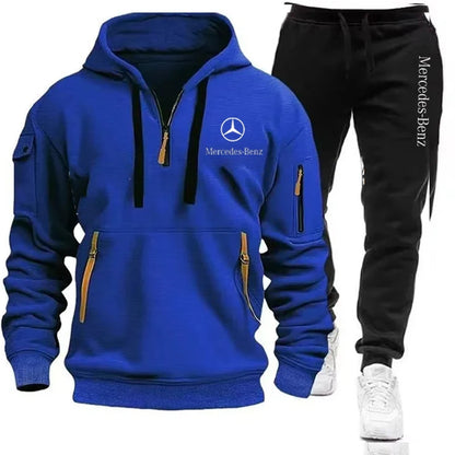 Mercedes Benz Men's Zip-Up Hoodie - Autumn/Winter Tracksuit
