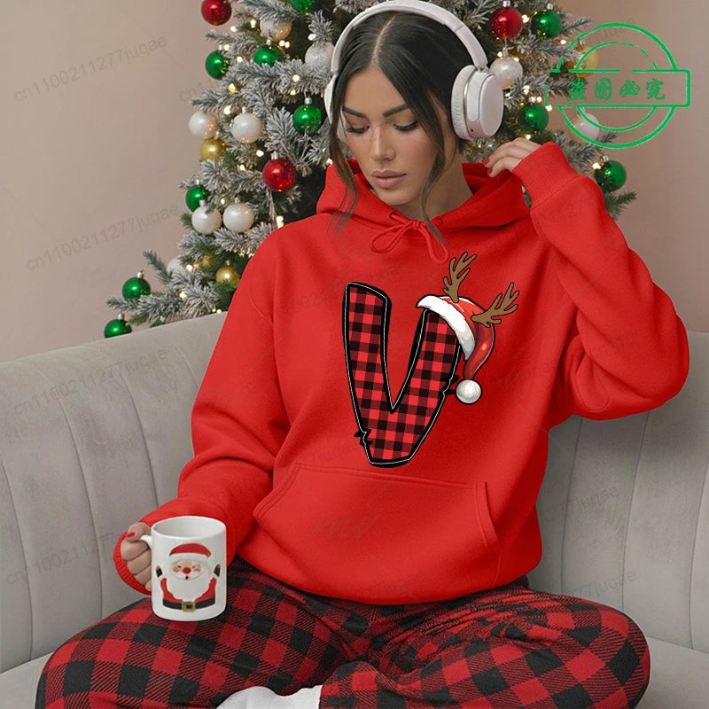 Christmas Hoodies - Festive Santa Print Sweatshirt