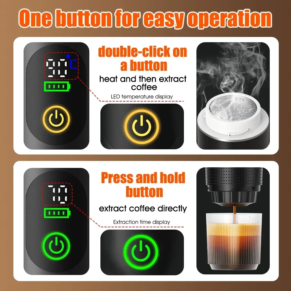3-in-1 Portable Espresso Maker with Digital Display