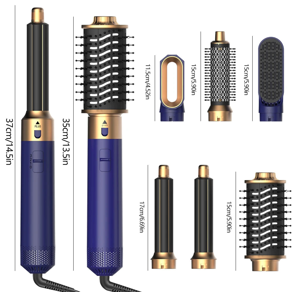 6-in-1 Hair Dryer Brush - Detachable Styling Tool