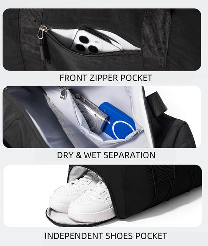 Premium Travel Gym Bag - Weekender Duffle with Wet/Dry Compartments