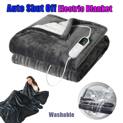 Electric Blanket - Heated Throw with Auto Shut-Off & Washable