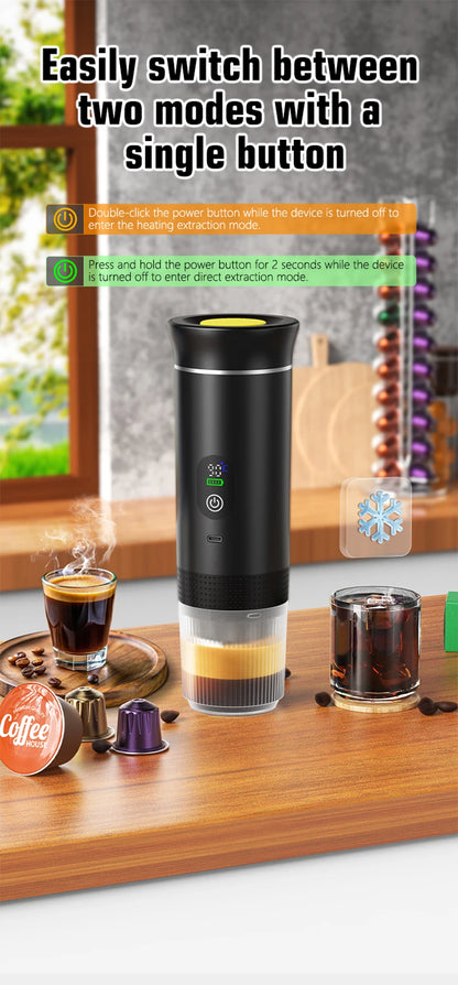 3-in-1 Portable Espresso Maker with Digital Display