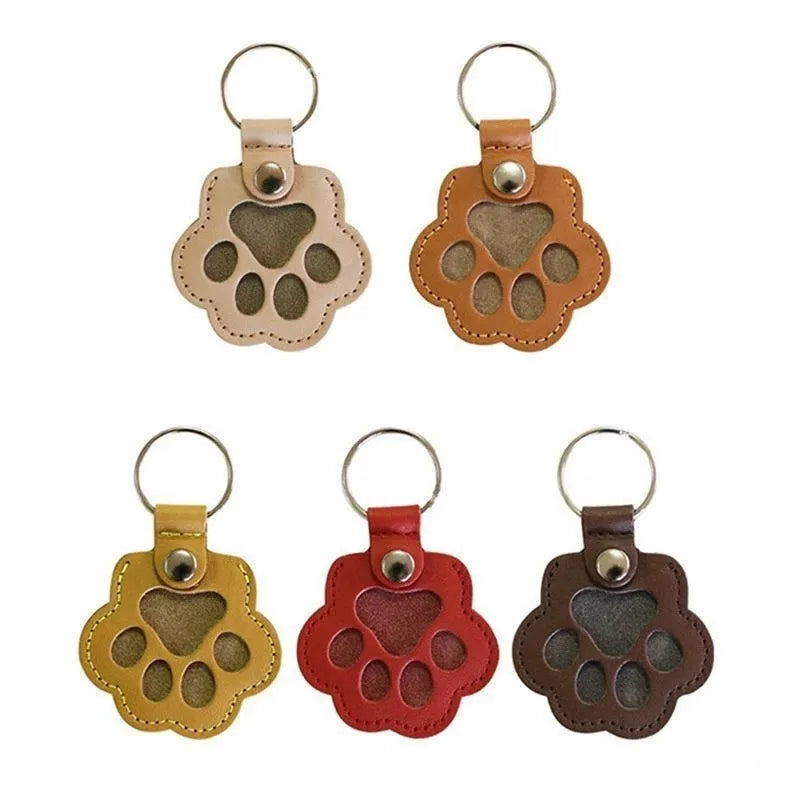 5pcs Cute Leather Portable Pendant Keyrings Cat Paw Pet Hair Holder Keychains for animal Lovers Accessories Wholesale Key chains