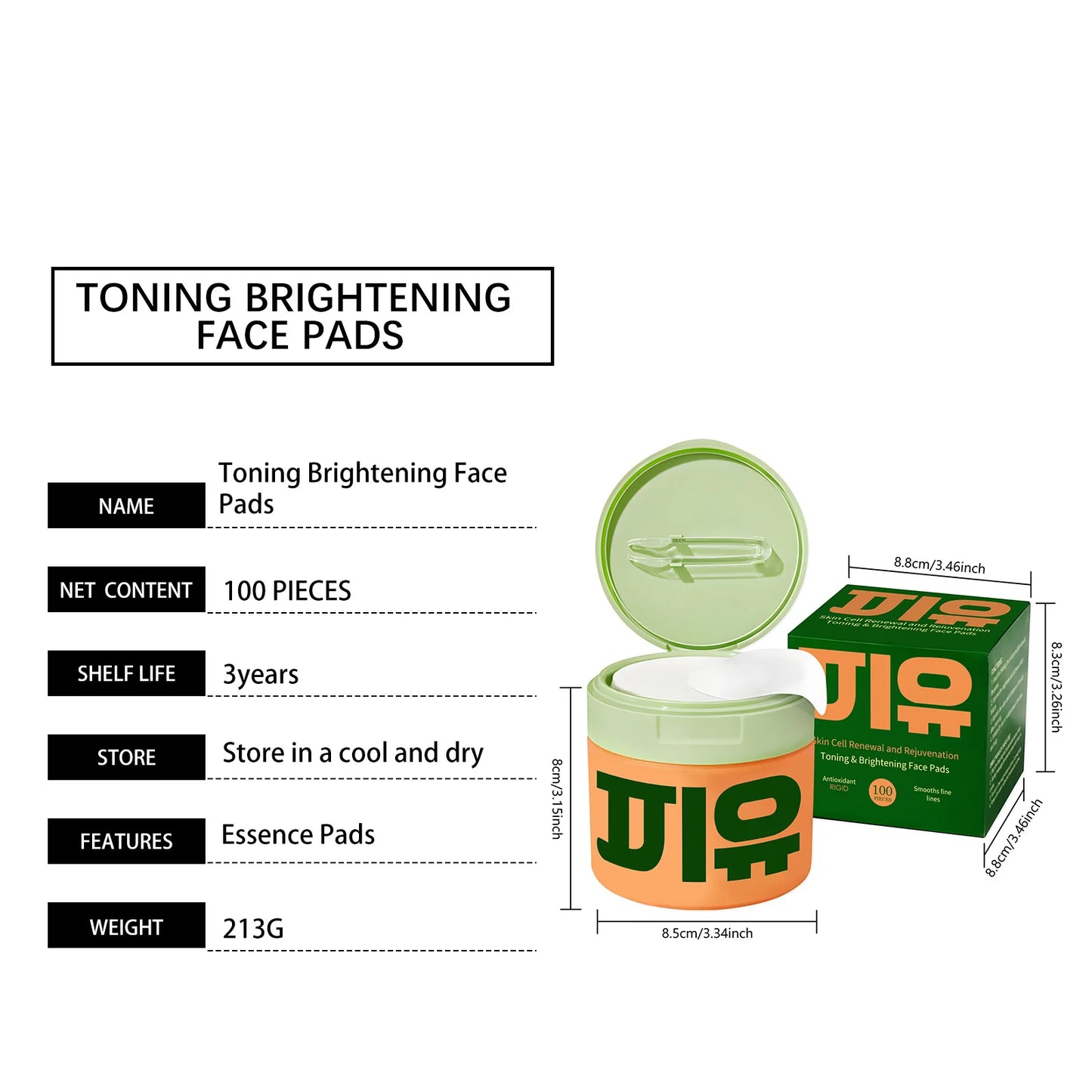 Jiyu Korean Skincare (2-PACK) - Anti-Aging, Dark Spot & Wrinkle Minimizing Toner Pads