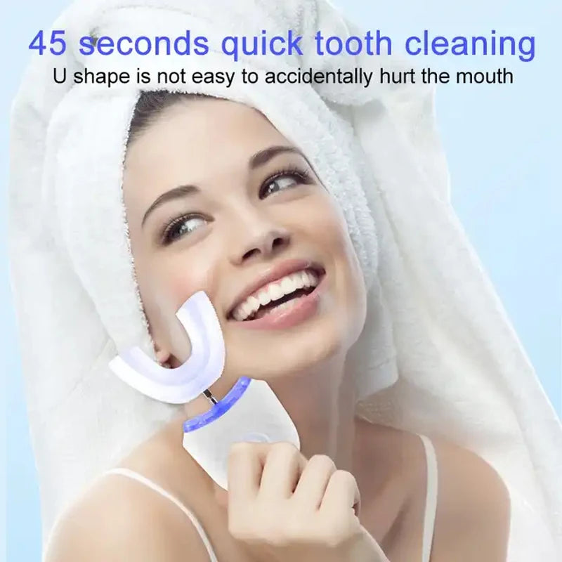 360° U-Shaped Electric Toothbrush - Wireless Rechargeable