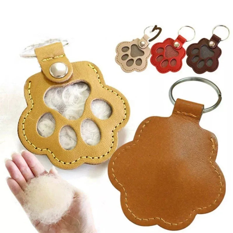 5pcs Cute Leather Portable Pendant Keyrings Cat Paw Pet Hair Holder Keychains for animal Lovers Accessories Wholesale Key chains