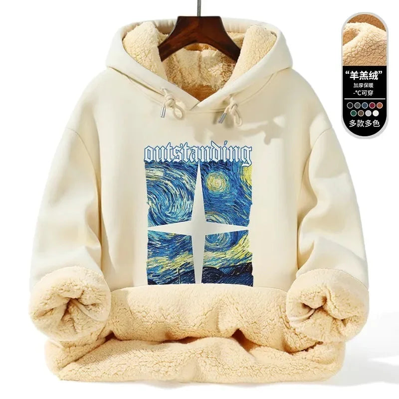 Thickened Lamb Fur Hooded Sweatshirt - Winter Warm Hoodie