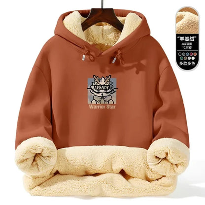 Thickened Lamb Fur Hooded Sweatshirt - Winter Warm Hoodie