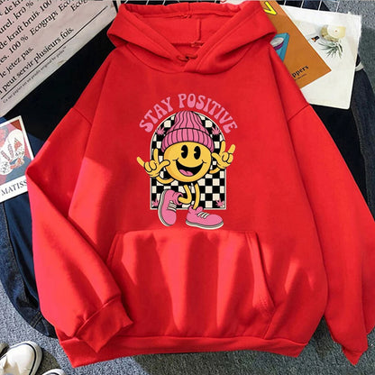 Smiling Face in Pink Hat Designed Pattern Men Women Hoodie