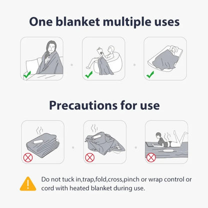 Electric Blanket - Heated Throw with Auto Shut-Off & Washable