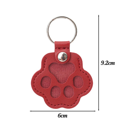 5pcs Cute Leather Portable Pendant Keyrings Cat Paw Pet Hair Holder Keychains for animal Lovers Accessories Wholesale Key chains