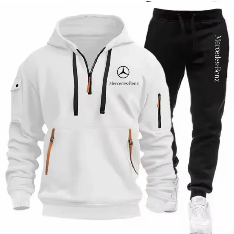 Mercedes Benz Men's Zip-Up Hoodie - Autumn/Winter Tracksuit