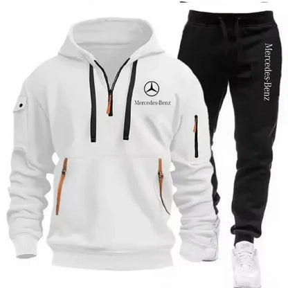 Mercedes Benz Men's Zip-Up Hoodie - Autumn/Winter Tracksuit